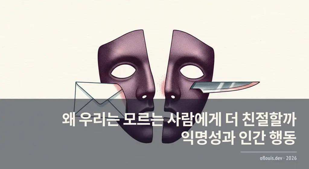 익명의 두 얼굴 — 빈 벤치 위에 놓인 핫초코와 어두운 화면 속 댓글창이 겹친 추상 이미지